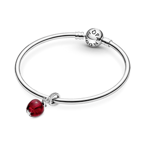 Pandora Charm - Colgante Manzana Roja De Cristal De Murano