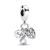 Pandora Charm - Colgante de familia triple Infinito Pandora Plata Esterlina