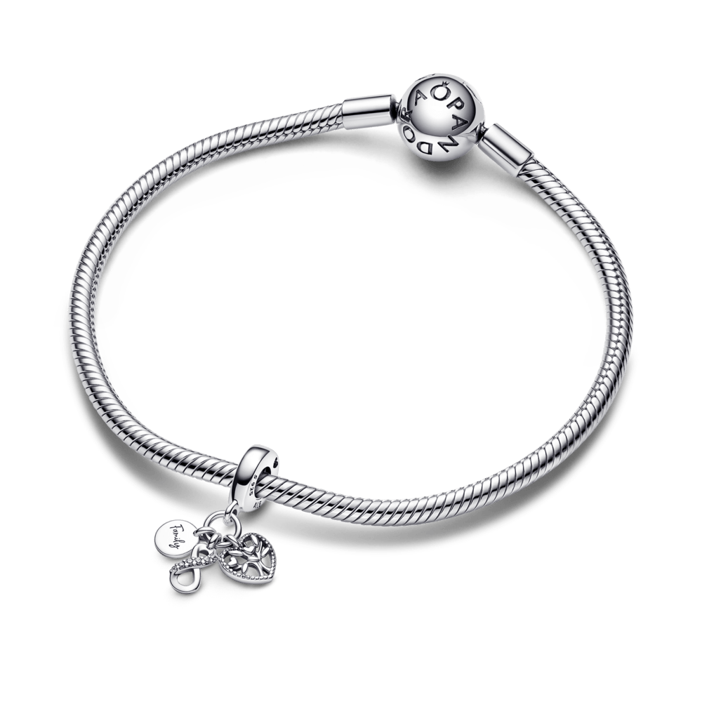 Pandora Charm - Colgante de familia triple Infinito Pandora Plata Esterlina