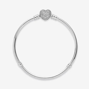 Pandora Pulsera - Pulsera con cierre de corazón en pavé