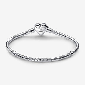 Pandora Pulsera - Cadena de Serpiente con Cierre Corazón Infinito Brillante