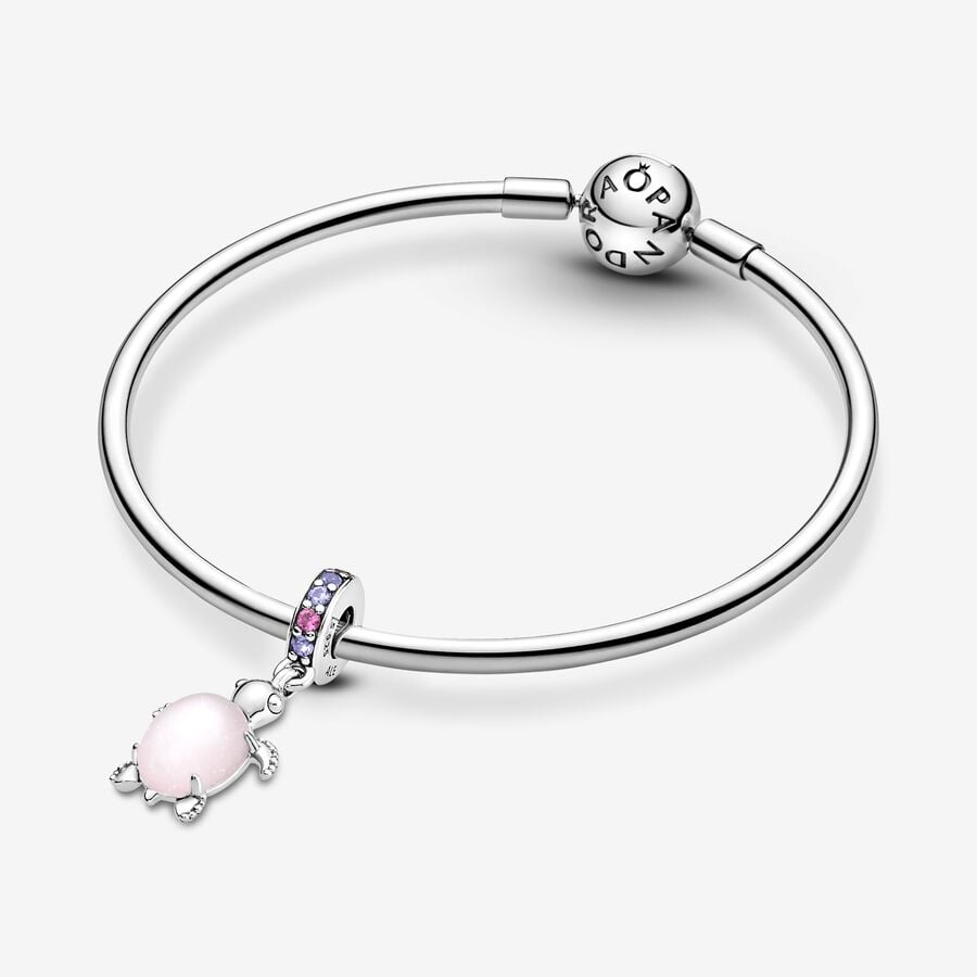 Pandora Charm - Colgante Tortuga Marina Cristal de Murano Rosa